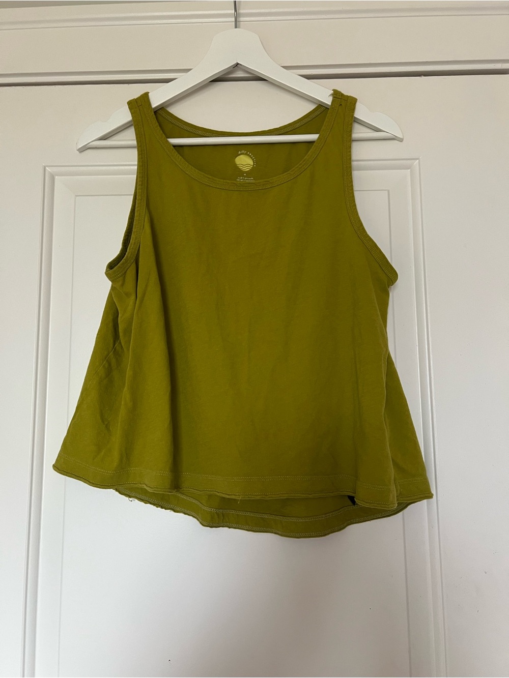 Relaxed Olive Green Scoop Neck Tank Top
